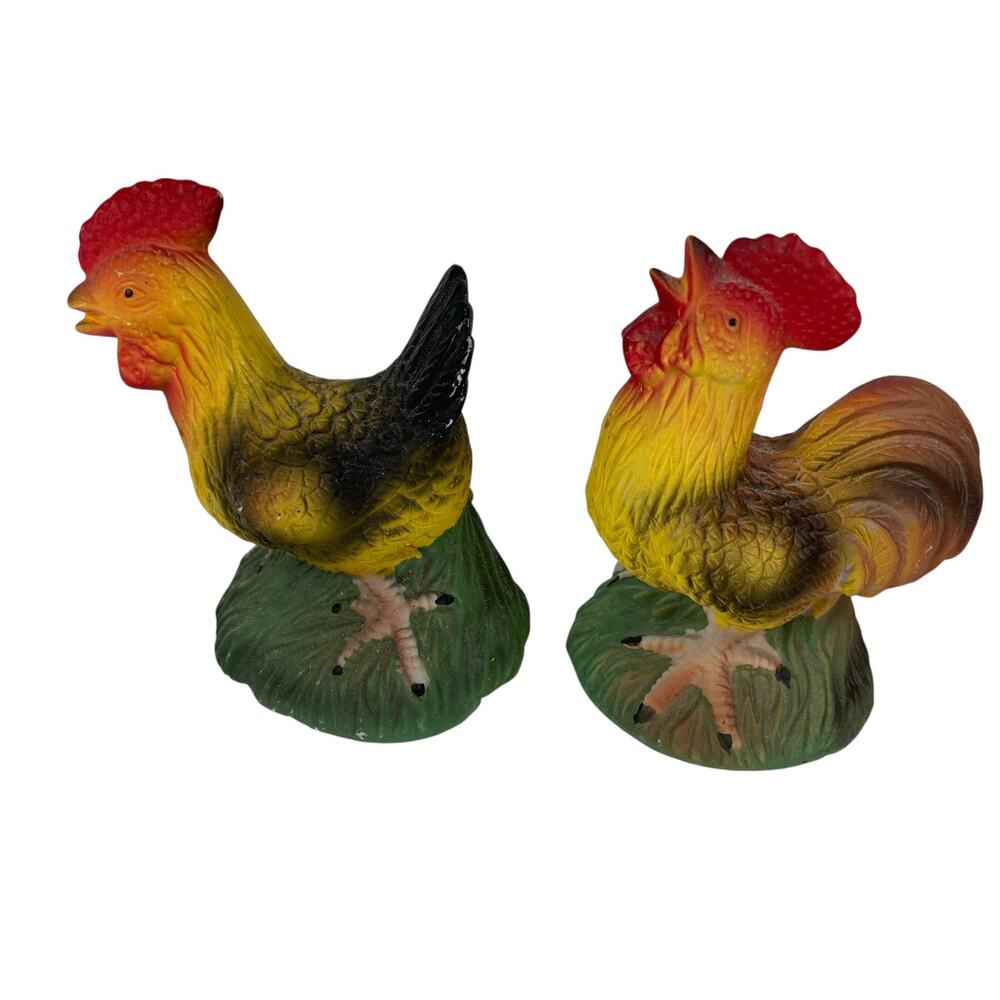 Salt and Pepper Shaker Decor Chicken Rooster Vintage - Picture 2 of 7
